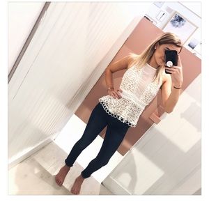 Lace Peplum Top